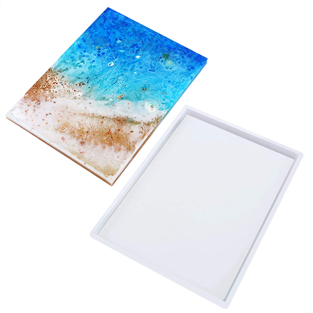 Shanglist Silicone Tray Molds for Epoxy Resin, Large Epoxy Resin Casting Mold for DIY Crafts Serving Board Shanglist