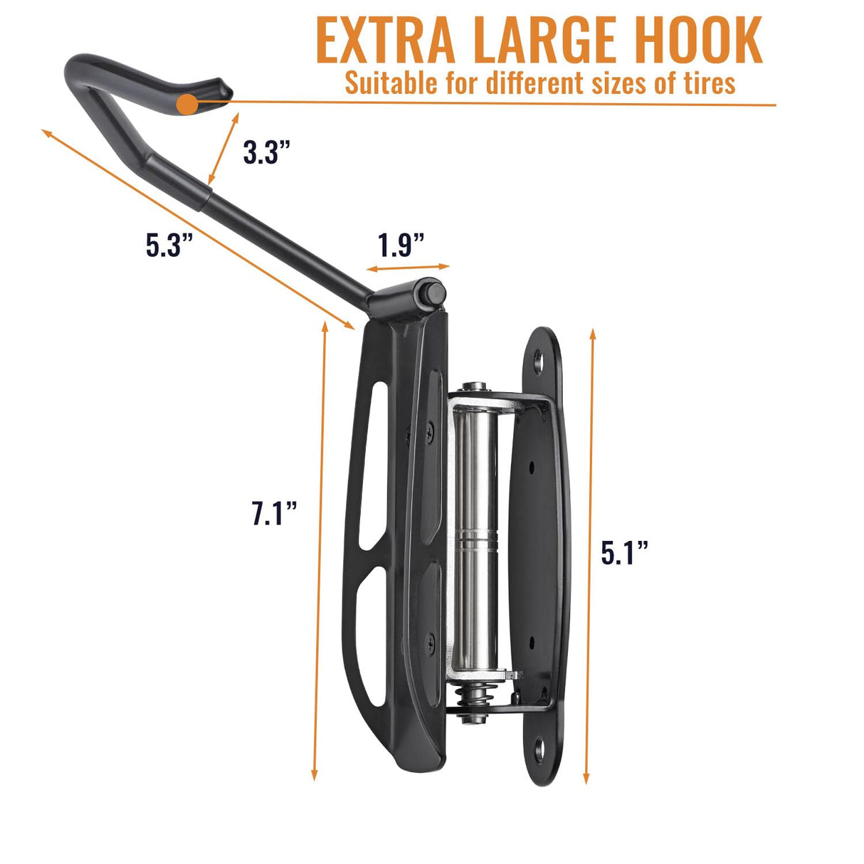 Wallmaster Swivel Double Bearing Design Bike Rack, Wall Mount Bicycles 2-Pack Storage System Vertical Bike Hook for Indoor/Outdoor Wallmaster