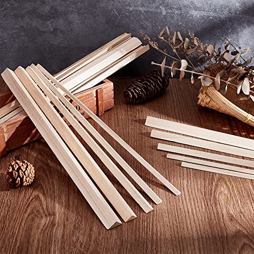 OLYCRAFT 26Pcs Triangle Wood Sticks 5 Sizes Unfinished Wooden Strips Triangle Dowels Strips Wooden Triangle Dowel Rod Natural Wood Triangle Sticks OLYCRAFT
