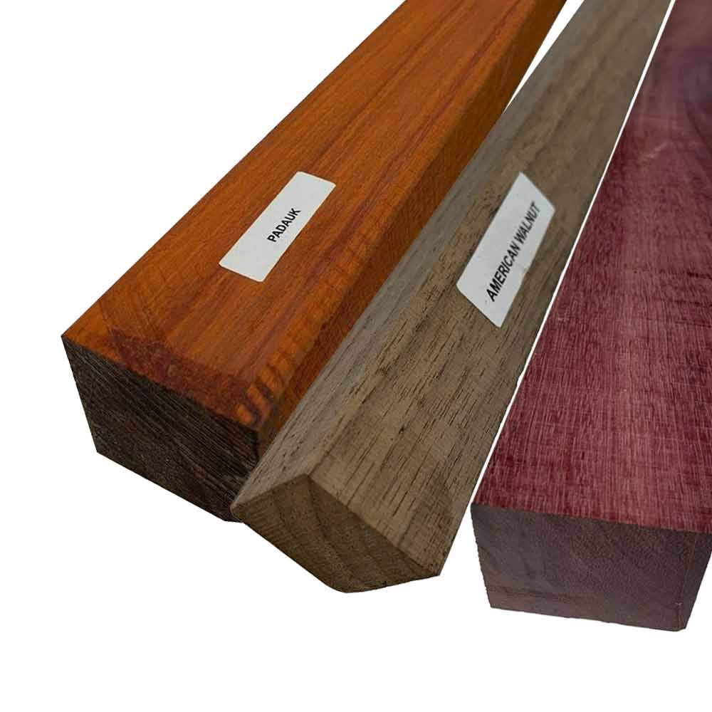 Generic, Variety Pack of 3 Turning Wood Blanks Blocks with Size 2 Inch x 18 Generic