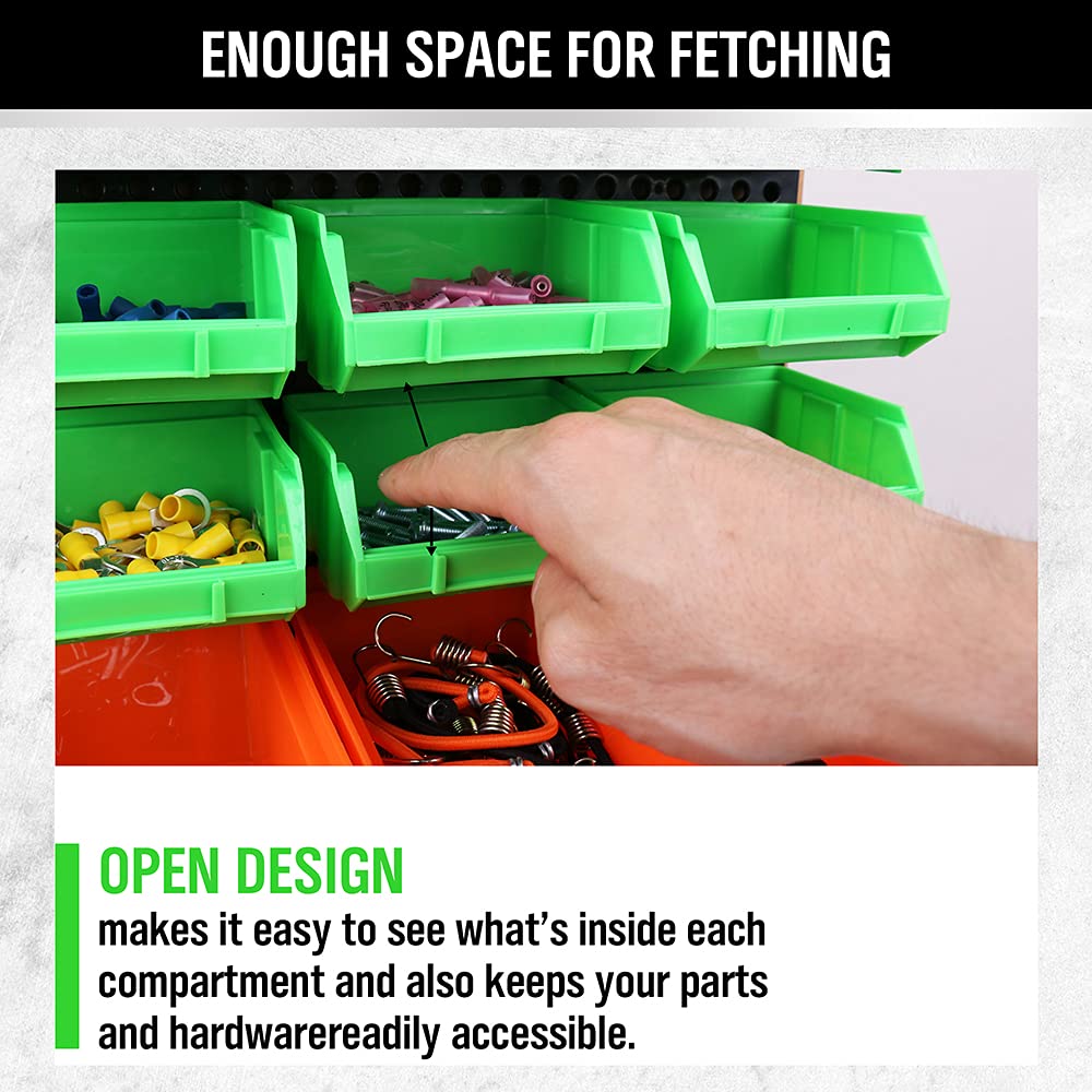 SWANLAKE 30PCS Wall Mounted Storage Bins, Plastic Garage Rack,Screw Storage,Tool Organizers. SWANLAKE GARDEN TOOLS