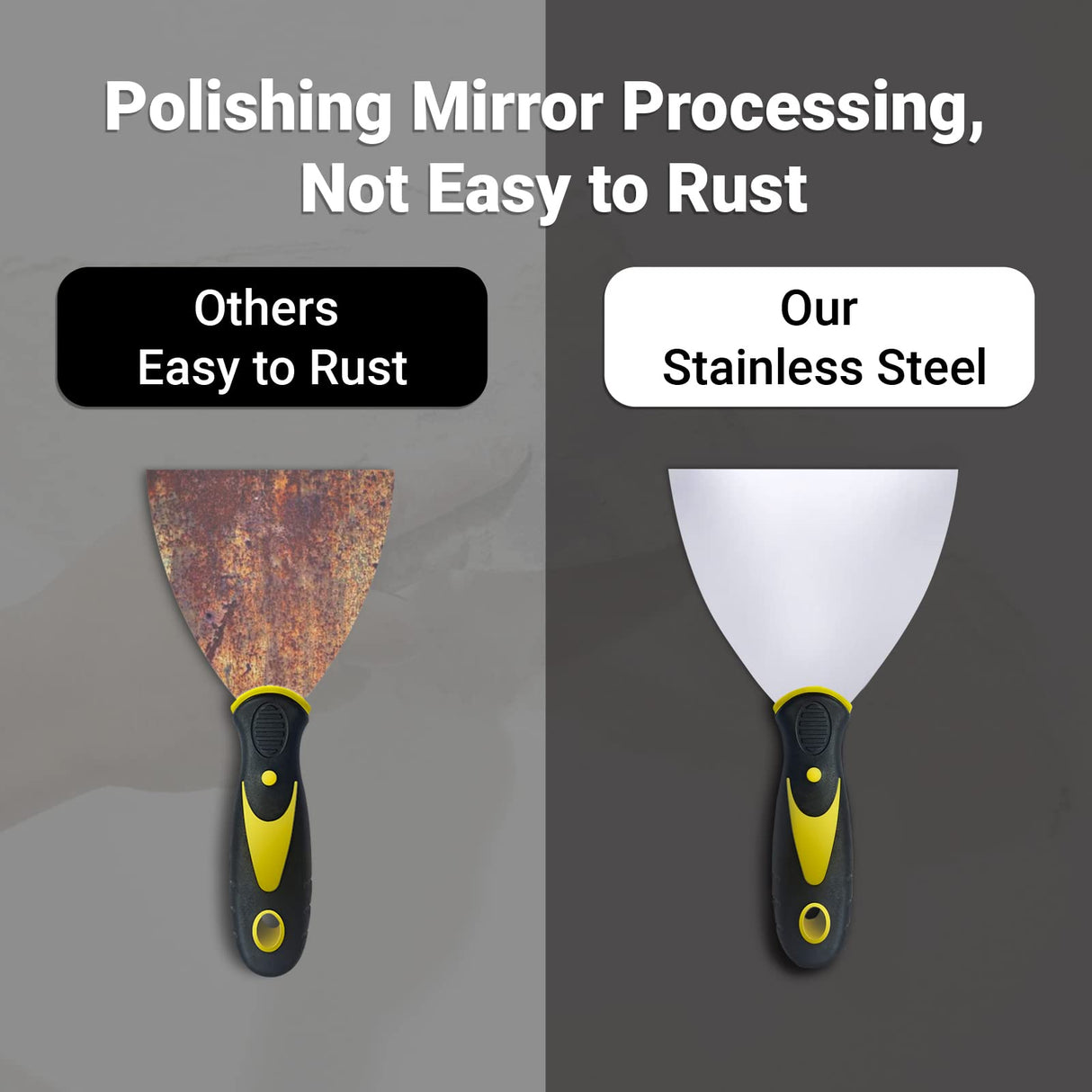 5 Pack Putty Knife Scraper, 1" 2" 3" 4" 5" Putty Knife Set, Stainless Steel Putty Knife Scraper, Wallpaper Scraper Paint Scraper Tool for Spreading Romeda