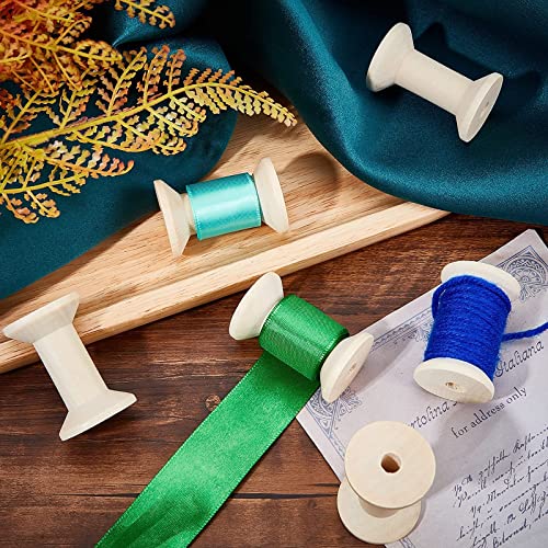 PH PandaHall 30pcs Wood Spools 1.85 Inch Unfinished Empty Spools Weaving Bobbins Empty Thread Spool Wooden Craft Spools for Embroidery Thread, Pom PH PandaHall