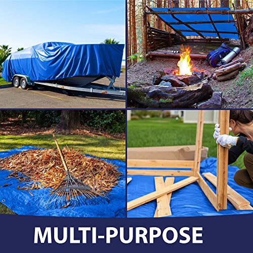 Rugged Rhino All Weather 100% Waterproof Heavy Duty Tarp, 2 Pack, 5 Mil UV Temperature Resistant Tarps, High Durability Multipurpose Cover, for Home Rugged Rhino