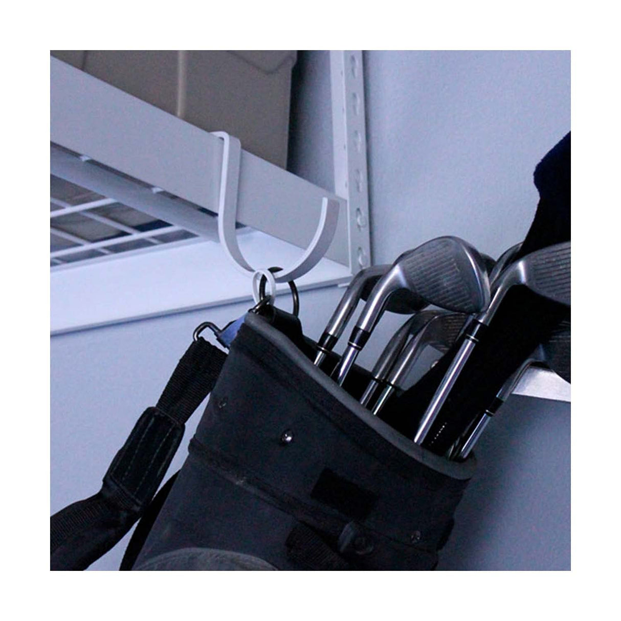 SafeRacks Deluxe Accessory Hook Package for Garage Storage - Heavy Duty Steel Utility Hangers for Wall Mount - Organize Tools, Ladders, Bikes - White SafeRacks