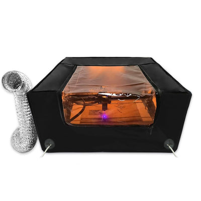 Makacces Laser Engraver Enclosure with Smoke Vent, Fireproof Fabric, Eye Protection Film, 25x25x13 Inch Laser Engraving Machine Protective Cover, for