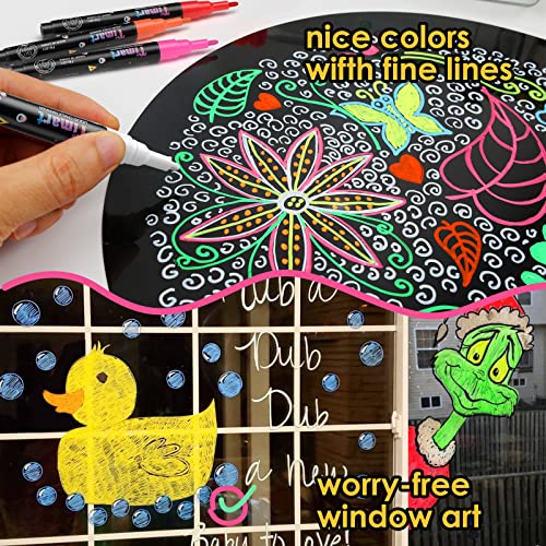 Timart Extra Fine Tip Chalk Markers (8 Pack 1mm Point), Liquid Chalk Pens - Dry Erase Marker Pens for Blackboard, Chalkboards, Windows, Glass, Timart