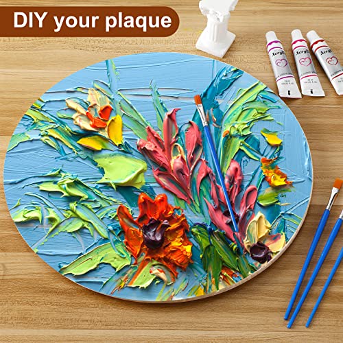 6 Pcs Unfinished Wood Rounds 12 Inch Hanging Wood Circles for Crafts Rustic Wood Sign Blank Wood Plaques for Crafts Wooden Door Hangers for DIY Yookeer