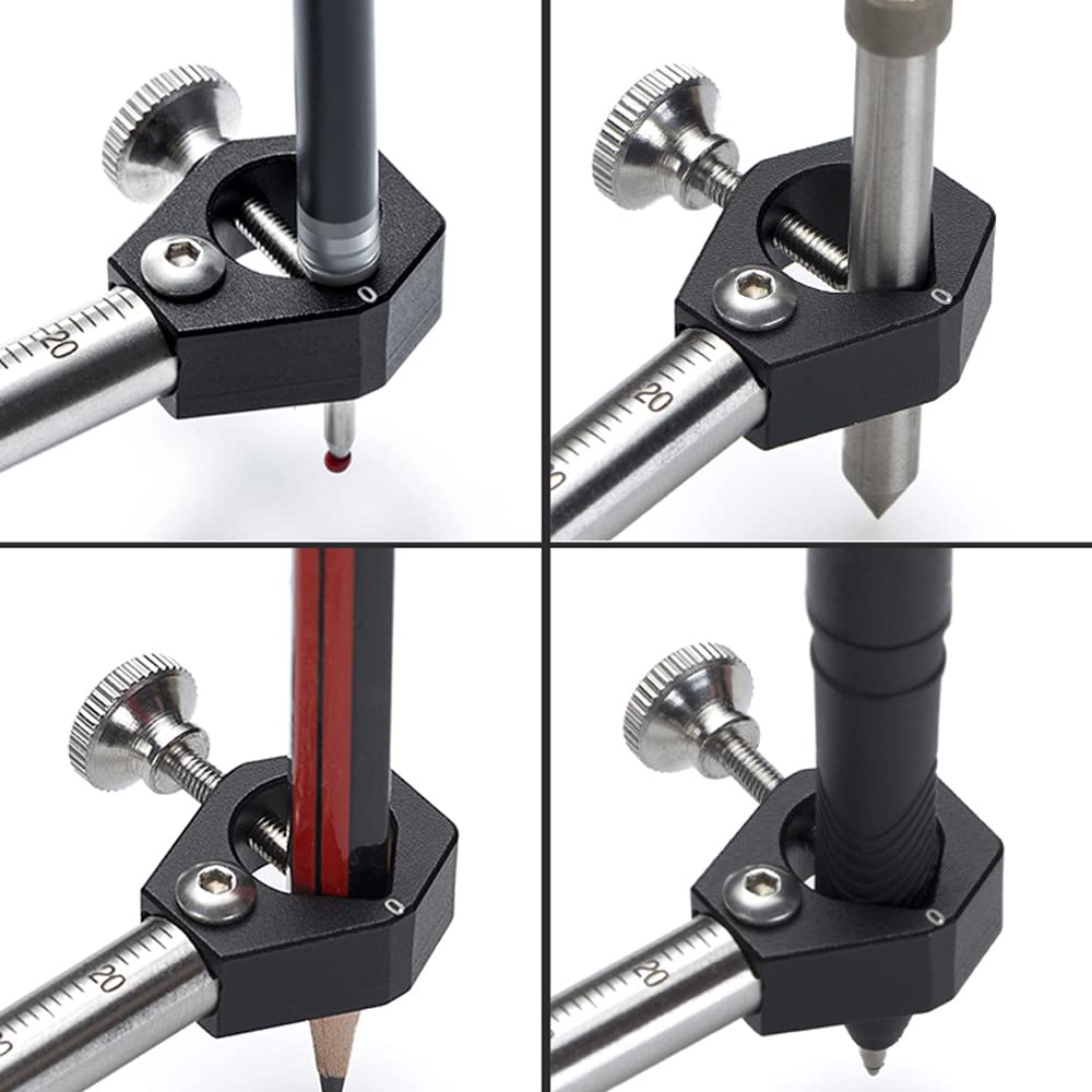 Weytoll Wood Scribe Tool, Wheel Marking Gauge, Woodworking Tool Set 180 MM Sliding Mark Scraper Adjustable Precision Linear Arc Dual-purpose Scriber Weytoll