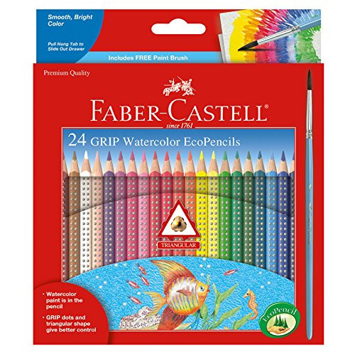Faber-Castell - GRIP Watercolor EcoPencils - Premium Art Supplies For Kids (24 Count) Faber-Castell