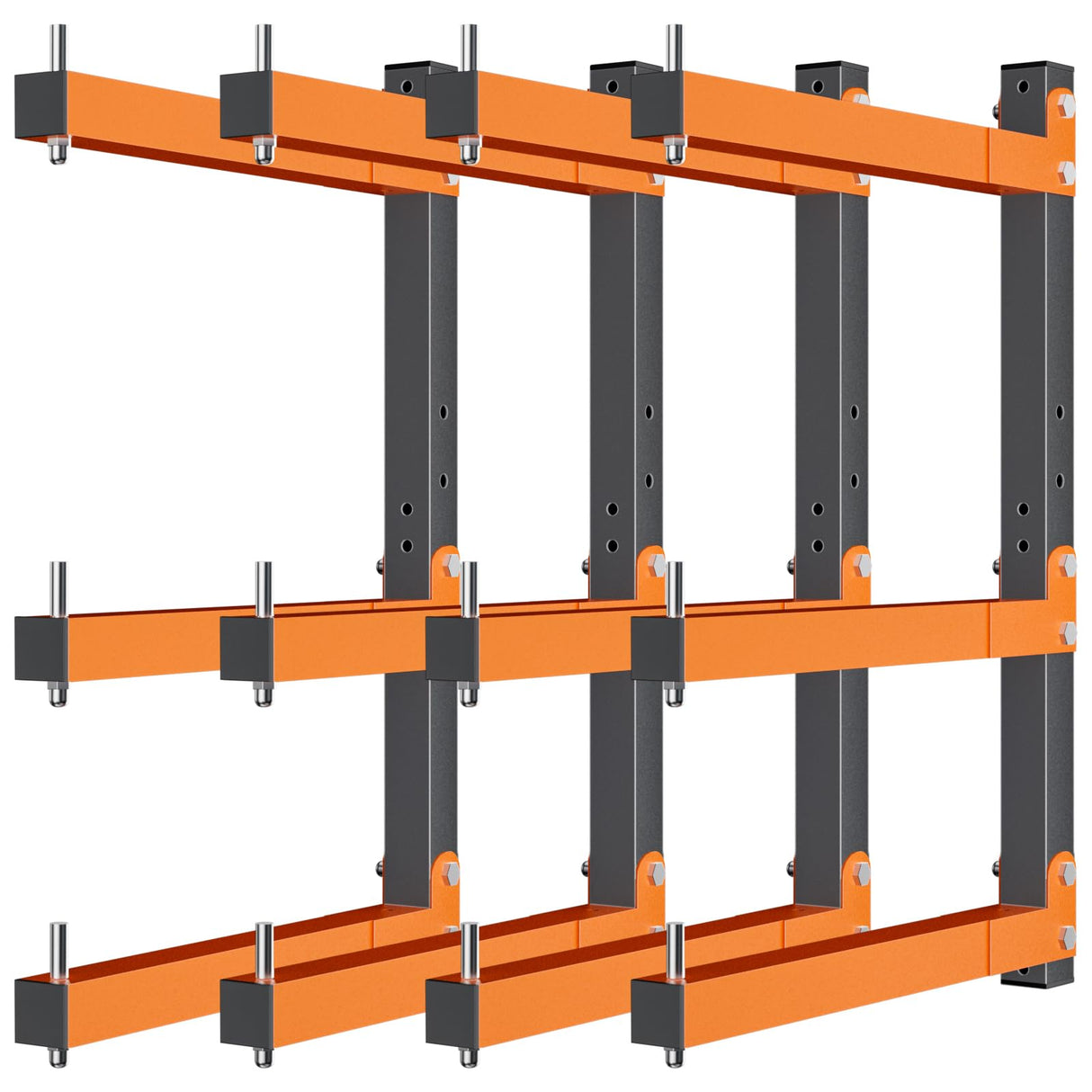 Acools Lumber Storage Rack, Lumber Rack Wall Mount, Heavy Duty Wood Storage Racks with 6-Level System, 720 lb Durable Garage Wood Organizer, Orange Acools