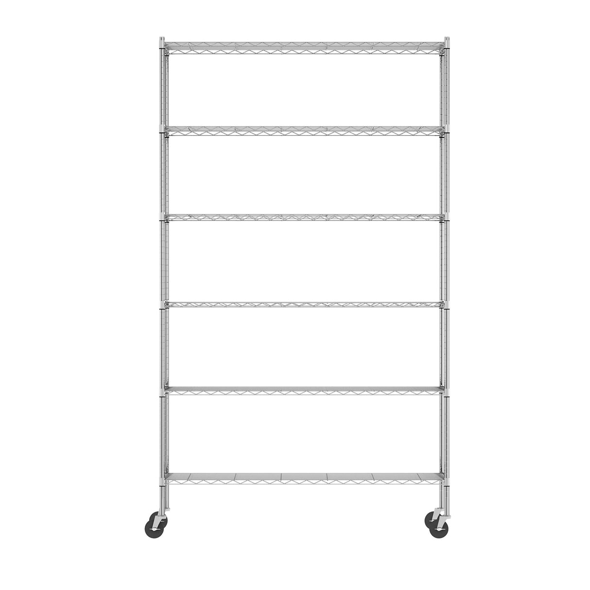 Furinno Wayar Metal Storage Shelf Rack, 6 Tiers, 48-Inch Taller, Stainless Steel Furinno