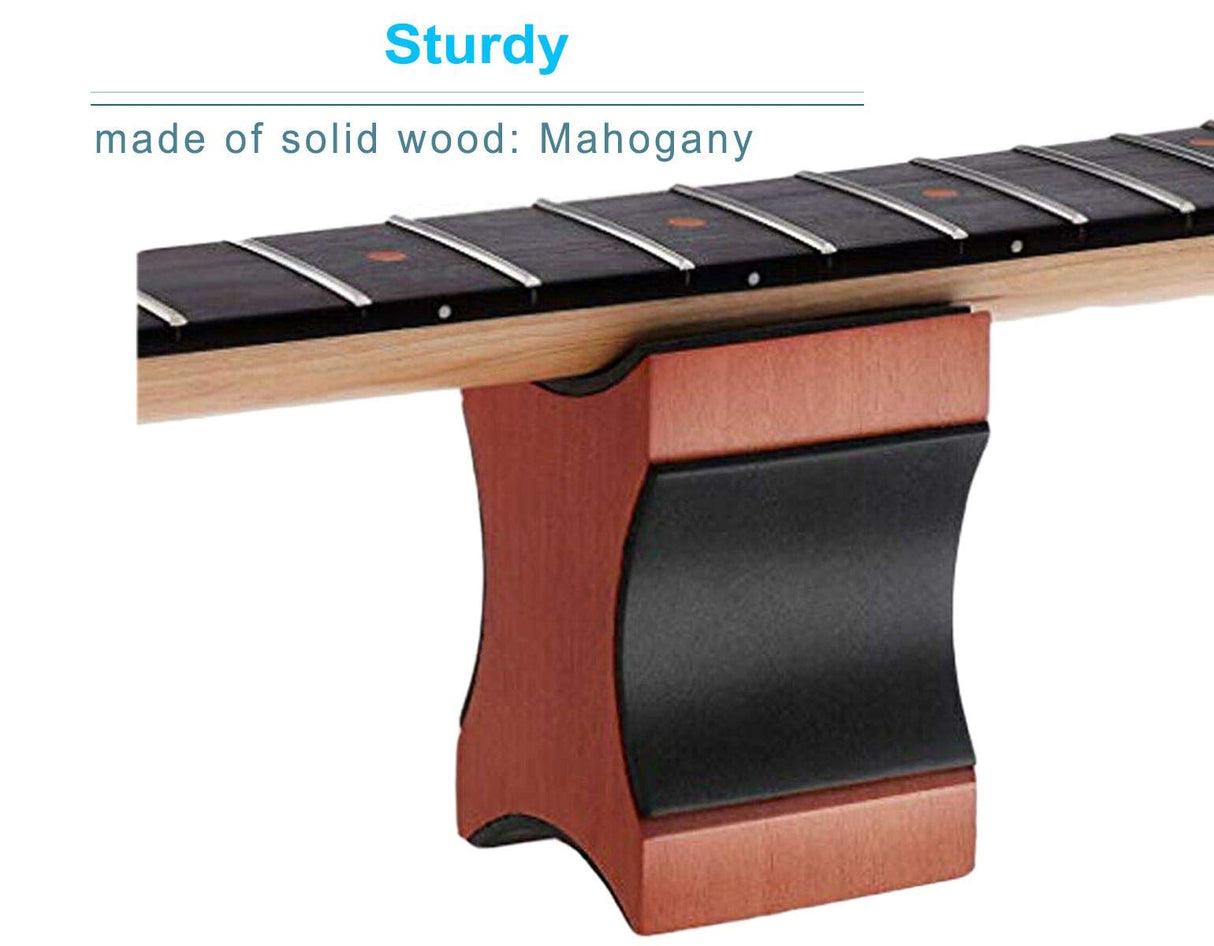 Guitar Neck Rest, Electric Acoustic & Bass Guitar Support Pillow for Changing Strings, String Instrument Wooden Neck Craddle, Luthier Repair Setup LAMSAM