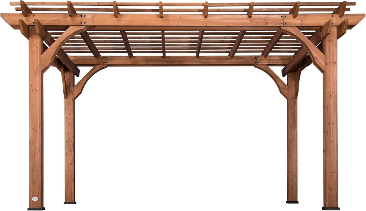Backyard Discovery 14x10 ft All Cedar Wood Pergola, Durable, Quality Supported Structure, Snow and Wind Supported, Rot Resistant, Backyard, Deck, Backyard Discovery