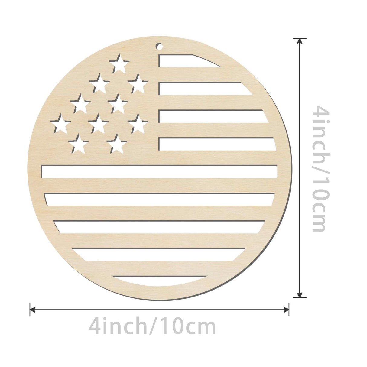 4in Patriotic Star Hanging Wood Independence Day Unfinished Wood with Twines DIY Craft Ornament for Independence Day Wedding Birthday Birthday 4th of Lamantery