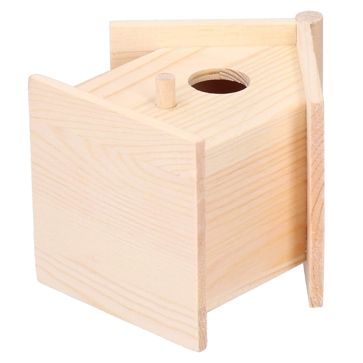 Bird Nests Decor Creative Ornament Bird House Wooden Outdoor Birds Nests Cage Garden Bird Feeder Box Solid Wood Bird Housewooden Small for Motheaten Yosoo