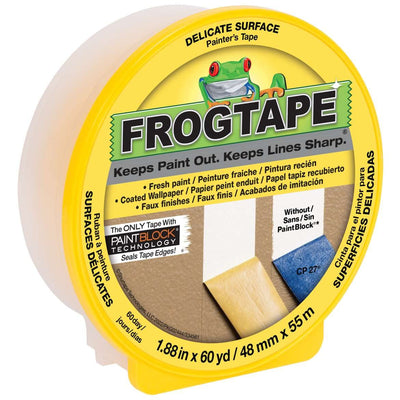 FROGTAPE Delicate Surface Painter's Tape with PaintBlock, 1.88 inch width, Yellow (280222)