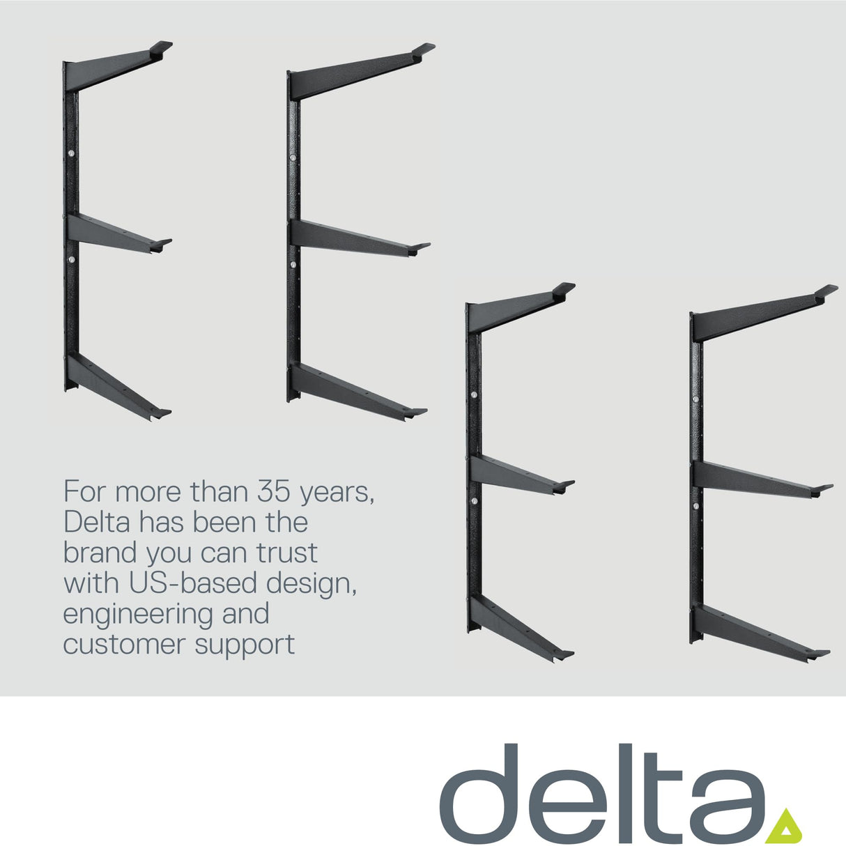 Heavy Duty Wood and Lumber Storage Rack (2-Pack), Holds Up To 960 lbs - Easy to Install Mounted Rack - Steel Construction Storage Solution For Delta Cycle & Home