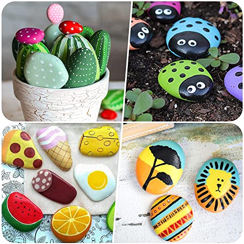 River Rocks for Painting 6 Pcs Extra Large 4.7-6.3 Inch Flat Smooth Painting Stones Craft Rock to Paint for Kids Crafts Painting Bulk dojobkinb