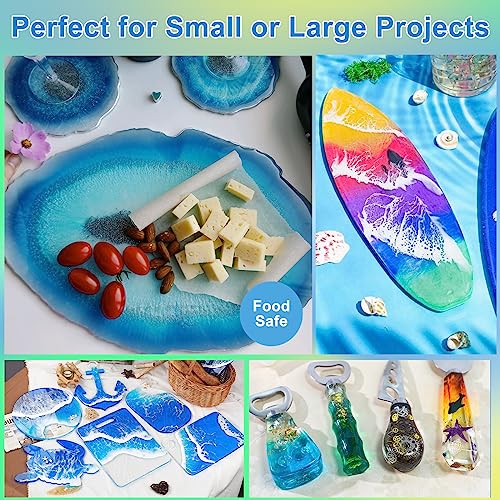 Epoxy Resin, 2 Gallon Super Gloss Epoxy Resin Kit, Self Leveling No Bubble Easy Mix 1:1 Casting & Coating Resin and Hardener Kit for Jewelry Casting, Shabebe
