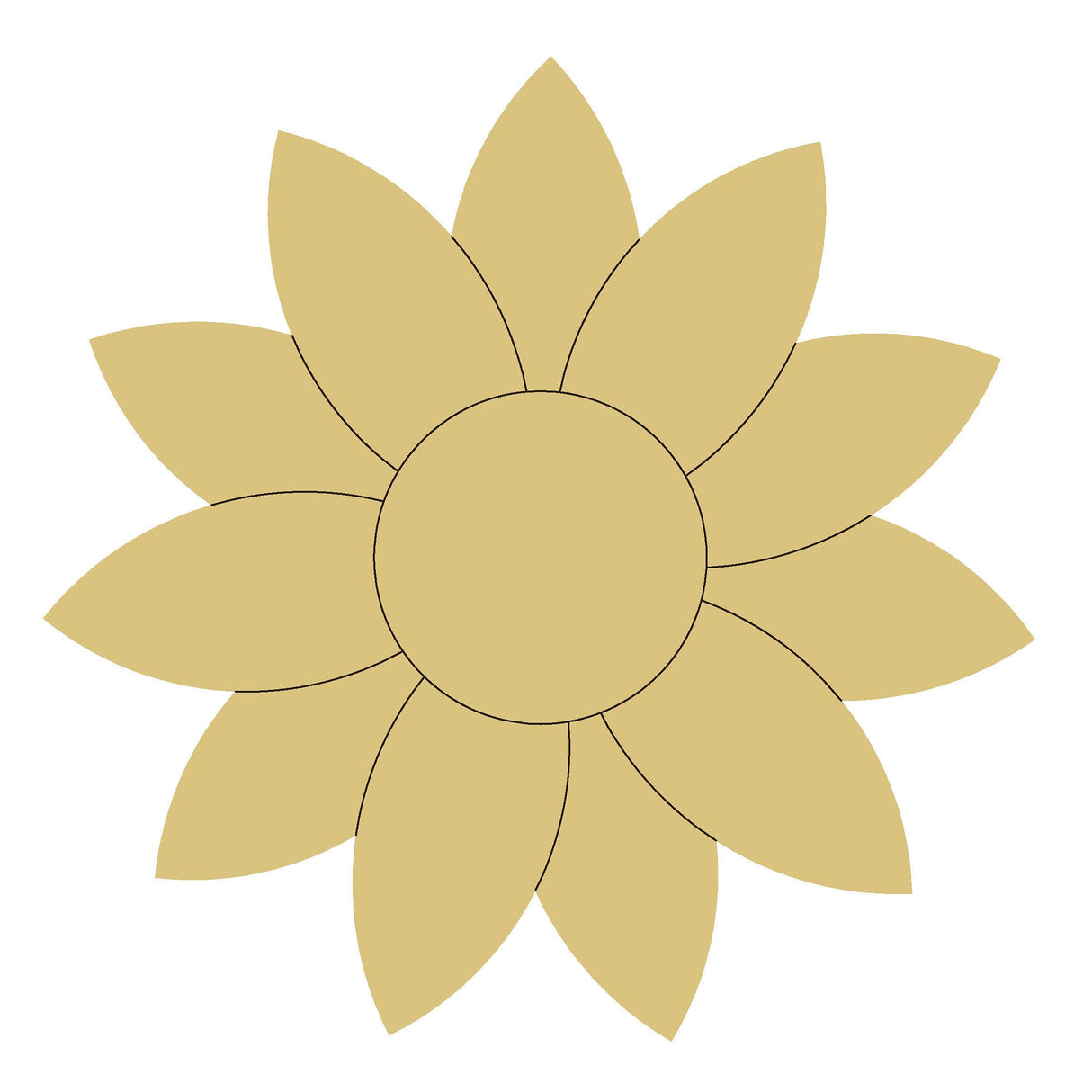 Sunflower Design by Lines Cutout Unfinished Wood Nature Summer Party Flower Door Hanger MDF Shaped Canvas Style 4 Art 1 (12") Diverse Woodworking