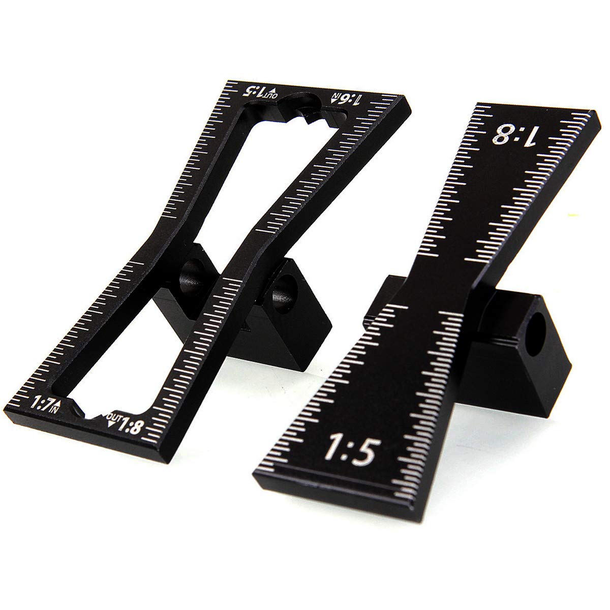 STARVAST 2Pcs Dovetail Marker Guide Dovetail Making Jig Aluminum Alloy Dovetail Gauge Guide Featuring 1:5 1:6 1:7 1:8 Slopes for Woodworking DIY STARVAST