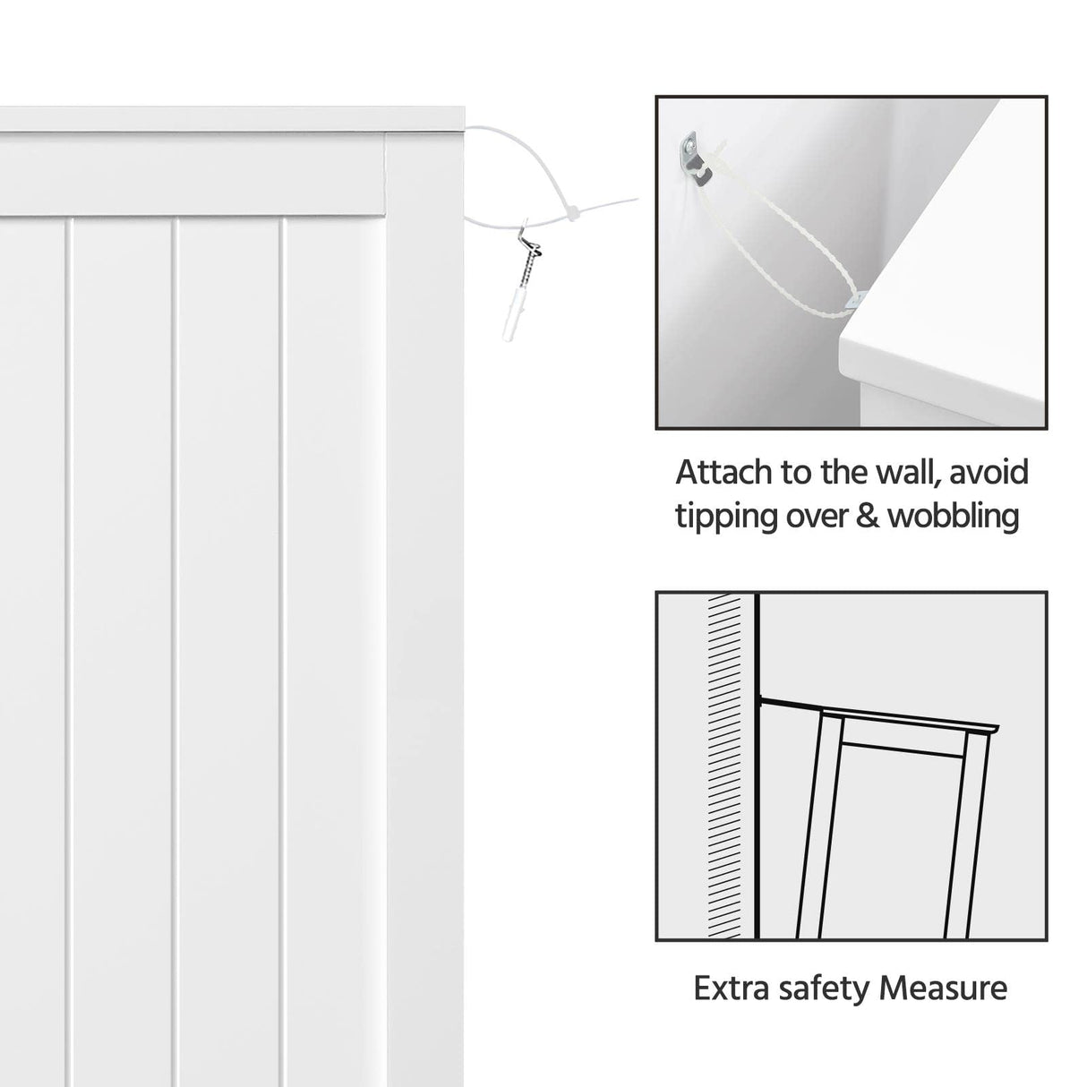 Yaheetech Large Bathroom Floor Cabinet with 4 Dawers and Single Door Cabinet, Freestanding Storage Cabinet for Living Room Kitchen Hallway, White Yaheetech