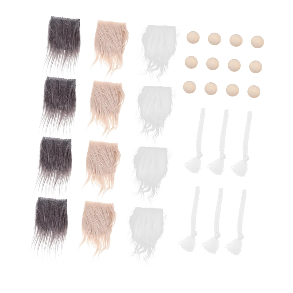 VILLCASE 1 Set Braid Suit Pre-Cut gnome Beard Gnome Doll Nose Arts and Crafts kit fursuits DIY gnome kit Mini Unfinished Wooden Balls mrs Cute Beards VILLCASE