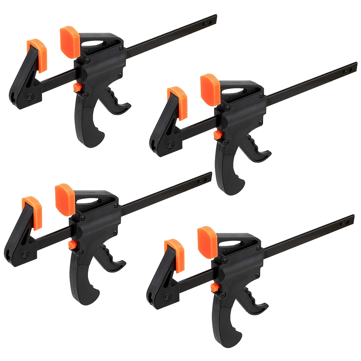 PINGEUI 4 Packs 8 Inches Quick Grip Clamps, Adjustable Wood Clamps, Light Duty Bar Clamps for Woodworking, Furniture Assembling, Manufacturing, 150 PINGEUI