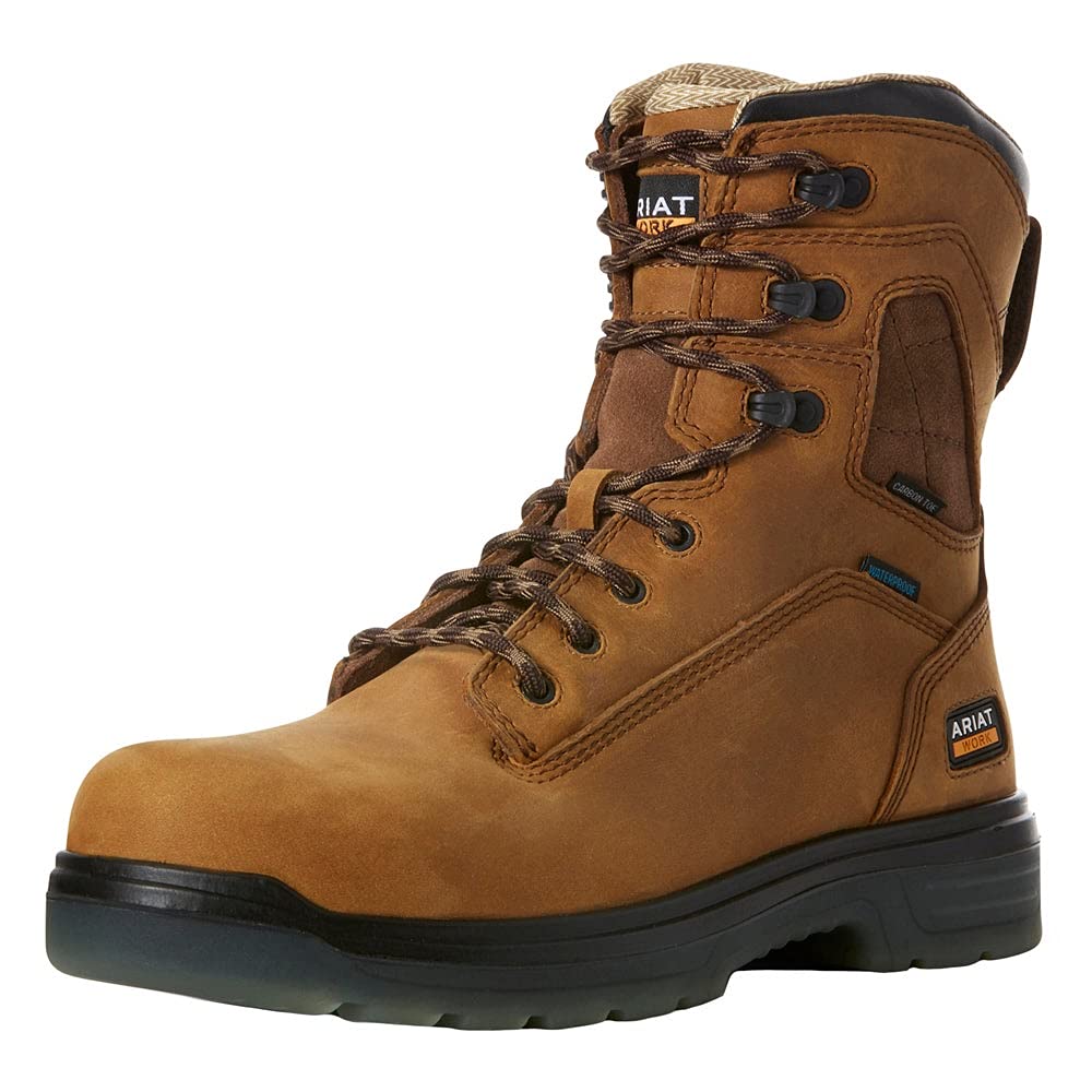 Ariat Mens Turbo 8" Waterproof Carbon Toe Work Boot Aged Bark 10.5 ARIAT