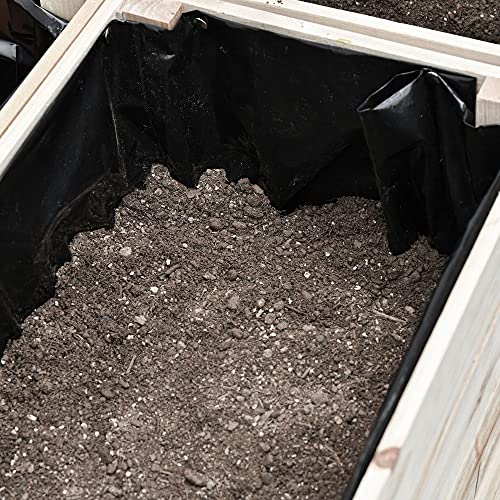 Outsunny 4PCS Raised Garden Bed, Wooden Elevated Planter Box Kit with Bed Liner, DIY Shape, for Flowers Vegetables Outsunny