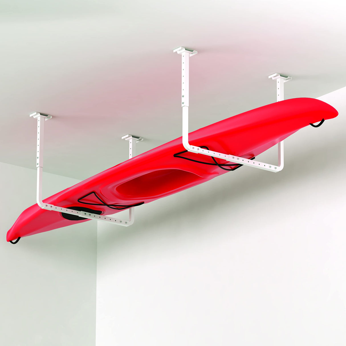 HyLoft 80842-10 33 in. x 34 in. Adjustable Garage Ceiling Mount Storage Rack Kit, Garage Overhead Storage Bracket, White HyLoft