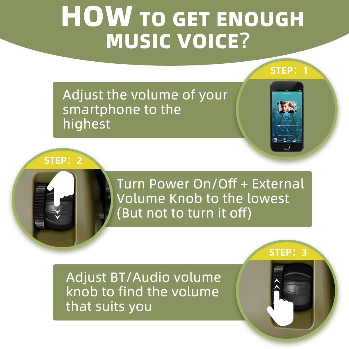 ZOHAN 035 Bluetooth 5.0 Shooting Ear Protection Earmuff, Active Noise Canceling, Hearing Protection with Sound Amplification ZOHAN