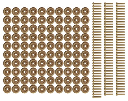Wood Wheels - 100 Pack with Free Axle Pegs - Made in USA (1.25" Diameter) Maple Landmark