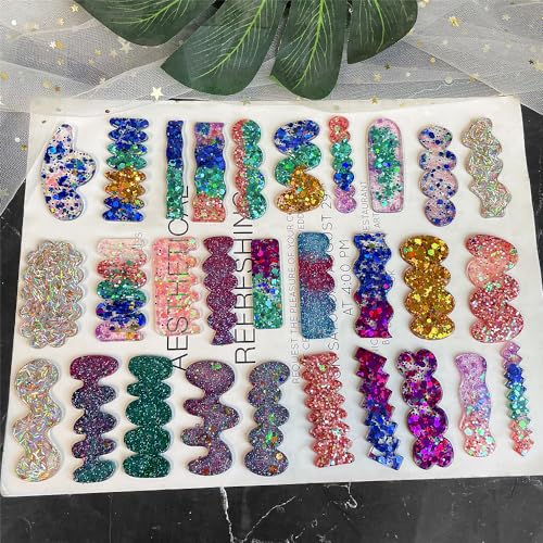 RESINWORLD Hair Clip Silicone Molds, Hairpin Molds for Epoxy Resin Casting, UV Resin Jewellery Accessories Making Tool ResinWorld