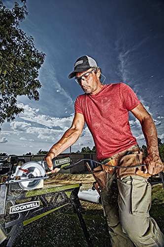 Rockwell 4-1/2” Compact Circular Saw, 5 amps, 3500 rpm, with Dust Port and Starter Kit– RK3441K , Black Rockwell