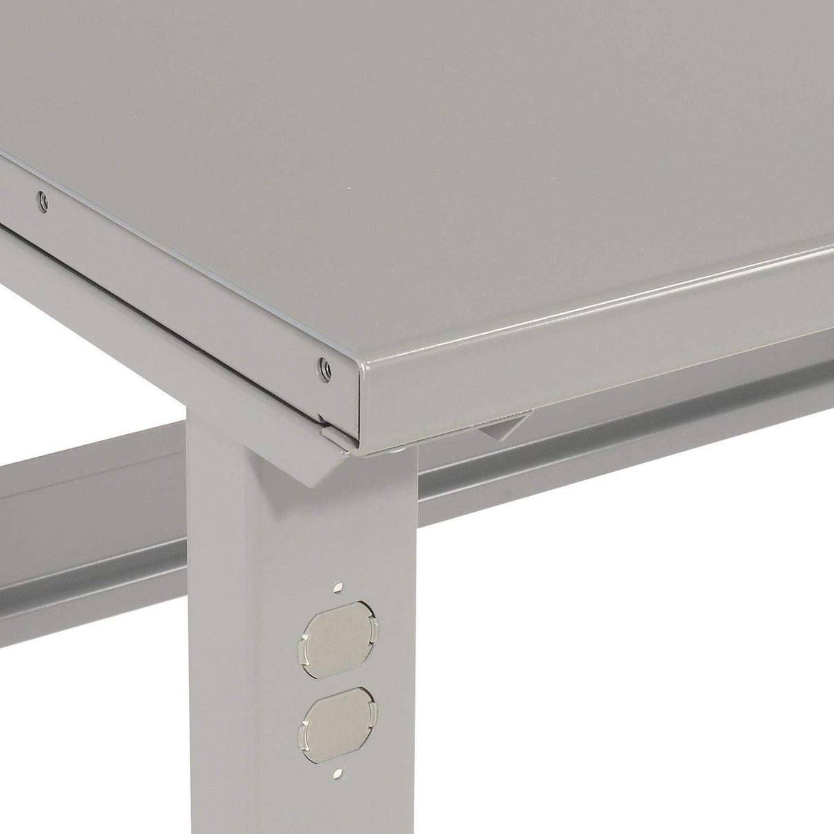 Global Industrial Adjustable Height Workbench C-Channel Leg, 72" W x 30" D, 1-3/4" Steel Square Edge, Gray Global Industrial