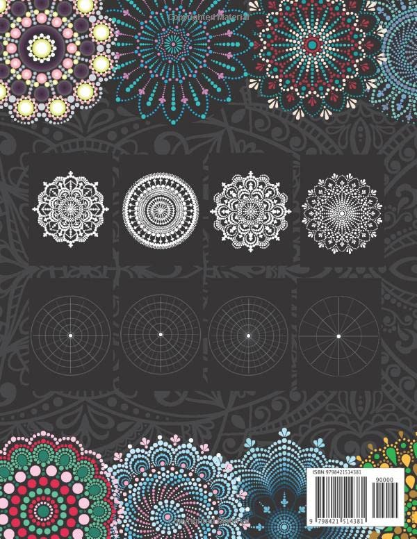 Mandala Dotting-Adult coloring book: Dot Painting Mandala Practice Book with Designs Ready for Coloring and Templates to Create Your Own, Black WoodArtSupply