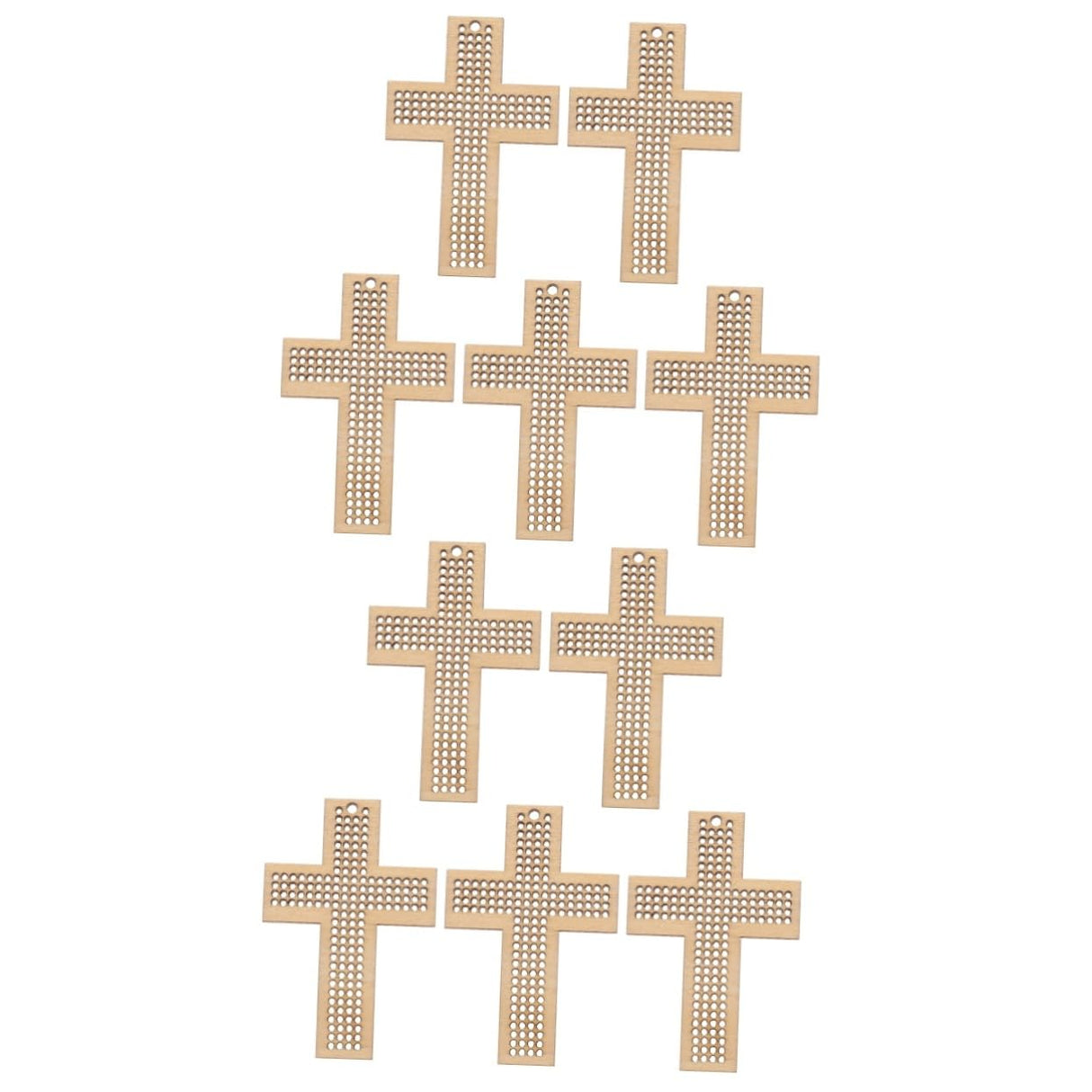 COHEALI 10 Pcs Cross Stitch Wood Pieces Necklace Kit Natural Wood Slices Pendant Necklace Locket Small Embroidery Hoops DIY Cross Stitch Chip COHEALI