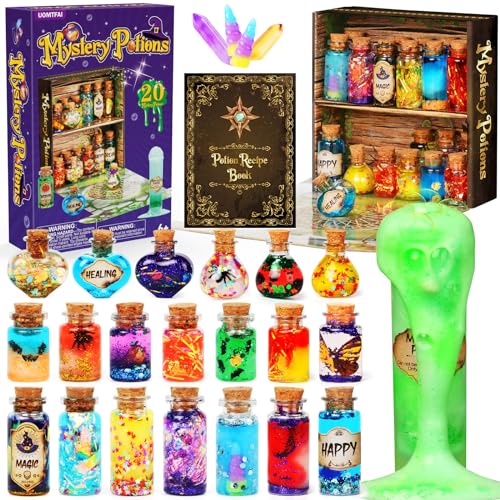 UOMTFAI Mystery Potion Craft Kit for Kids, Mix 20 Magic Wizard Potion, Creative Christmas Decorations Birthday Gifts Toys for Boys and Girls Age 6 7 UOMTFAI