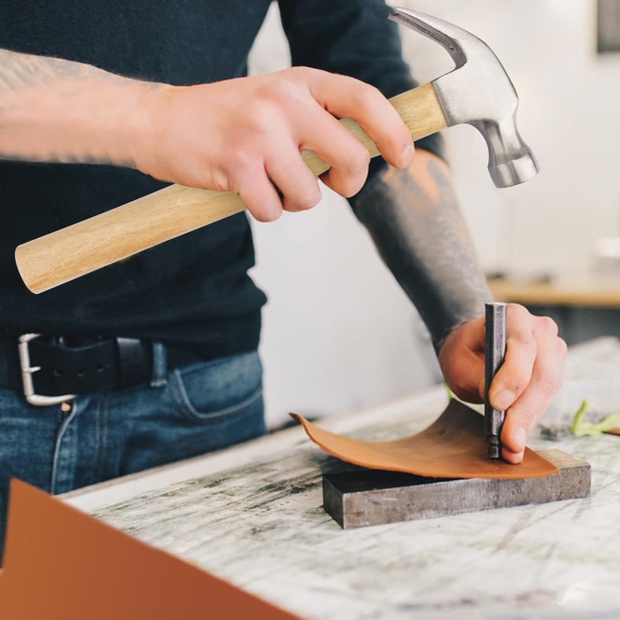 5 Packs 16 OZ Claw Hammer with Wood Handle, Perfect Gift for Your Husband, Dad, or Friends! Ideal for Woodworking, Repairing, and Nailing. by GENHAKON