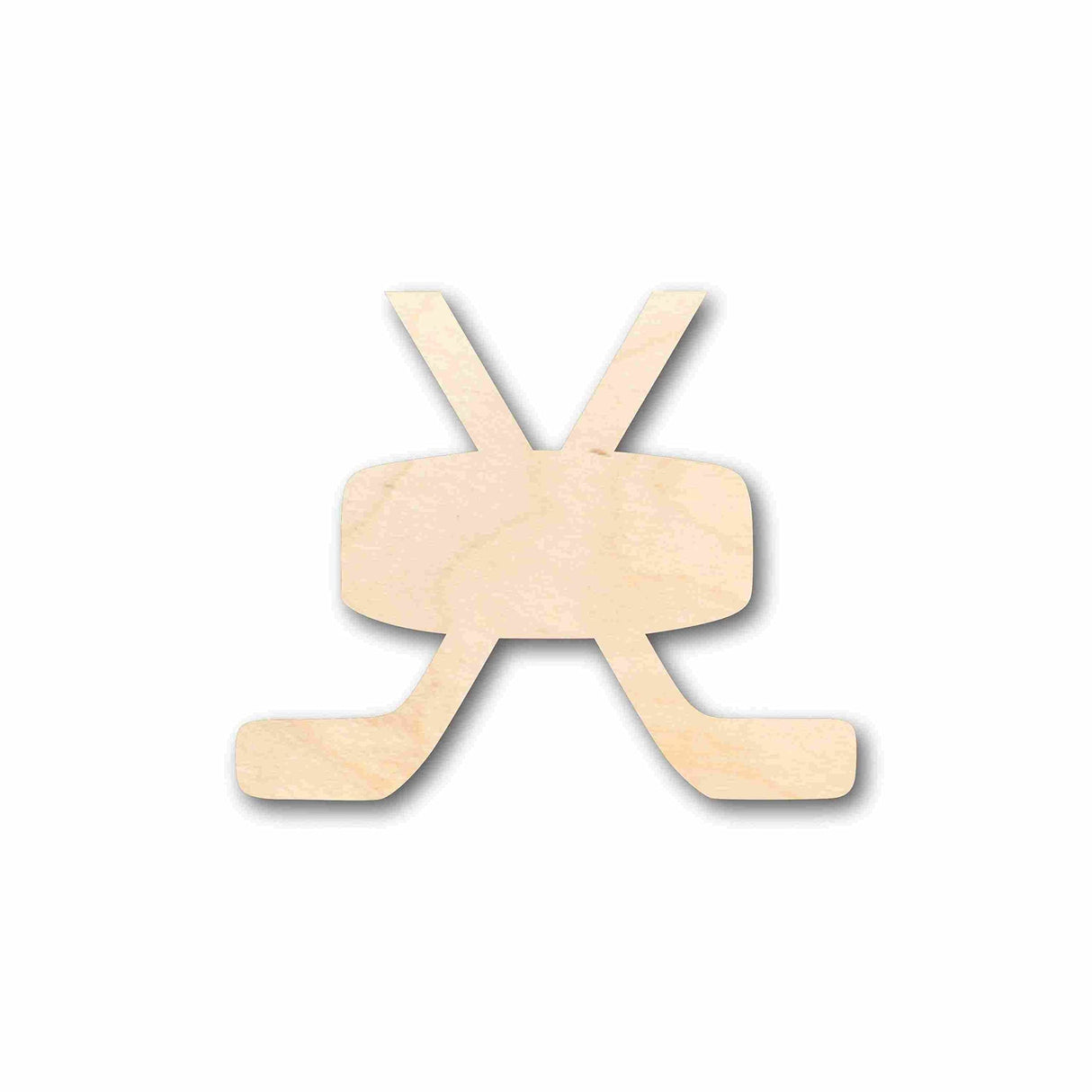 Unfinished Wood Hockey Sticks Pair with Puck Silhouette - Craft- up to 24" DIY 6" / 1/8" 24 Hour Crafts