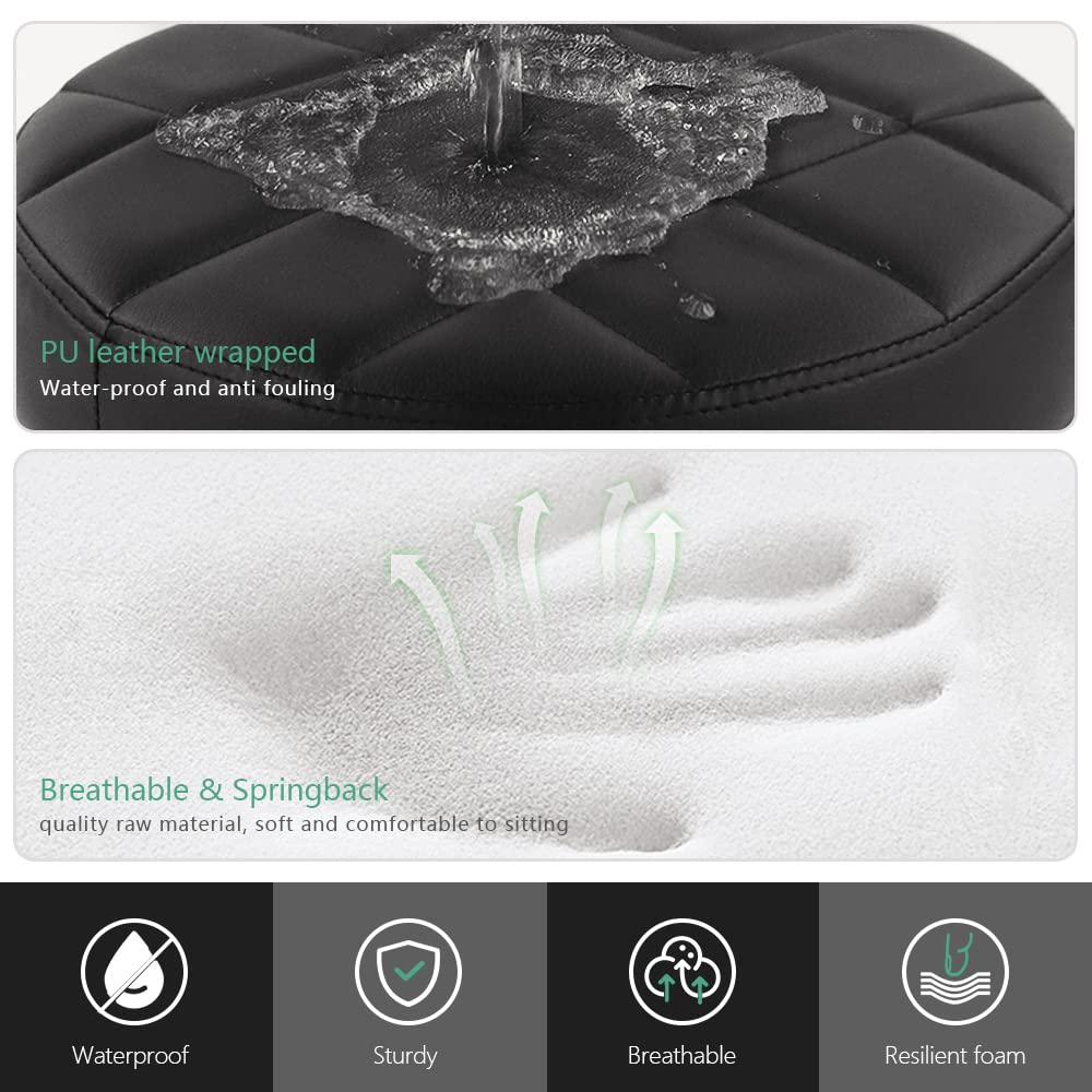 FURWOO Low Roller Seat PU Leather Rolling Stool Step Stool Mechanic Stool on Wheels for Home Office Garage Shop Black FURWOO