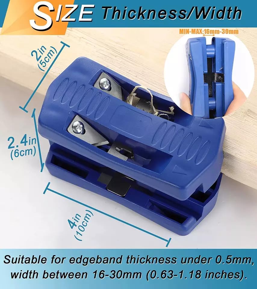 Mini Edge Banding Hand Veneer Trimmer Manual Trimming Wood Edge Band Cutter for Home Woodworking Decorating Walfront