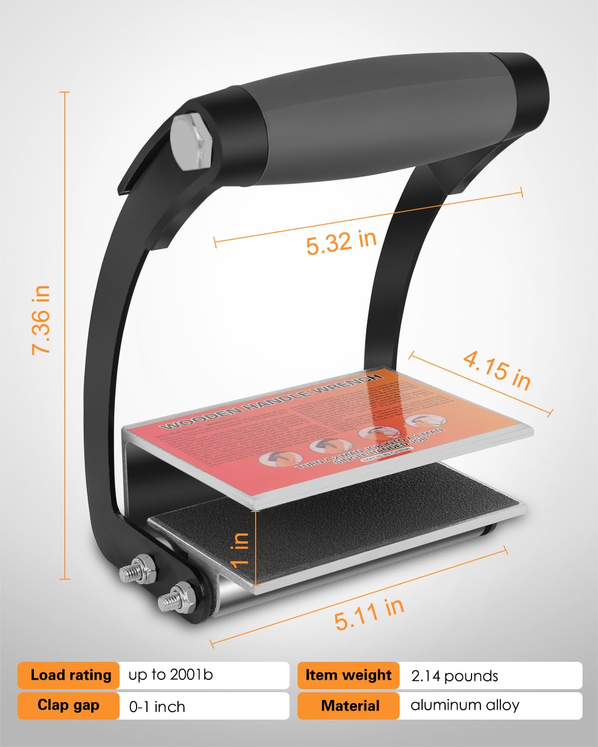 FAHKNS Panel and Plywood Carrier Tool, 0 to 1 Grip Range Sheetrock Gripper Carrying Soft-Grip Handle Gripper Lift for Clamp Wood Board Drywall Lifter FAHKNS