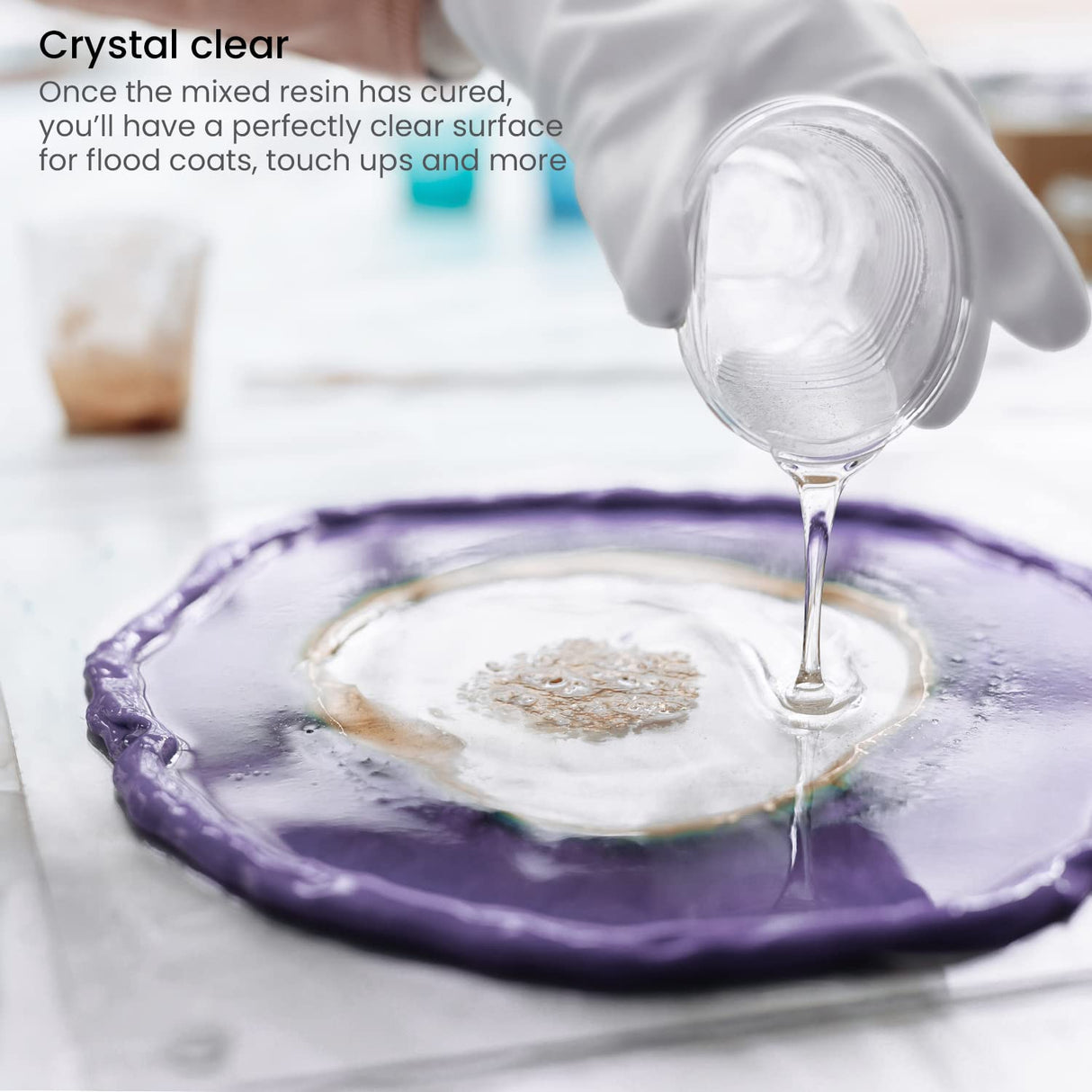 Arteza Epoxy Resin Kit, 30-Piece Set, Engaging Craft Supplies & Materials, Resin Accessories Includes 2 x 8-oz Bottles and Hardener, 3 Silicone ARTEZA