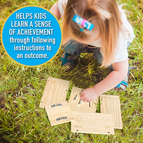 Rivajam Build a Bee House DIY Woodworking Project | Solitary Mason Bee House Nesting Box Wood Building Kit & Tools | Garden Arts & Crafts Activities Rivajam