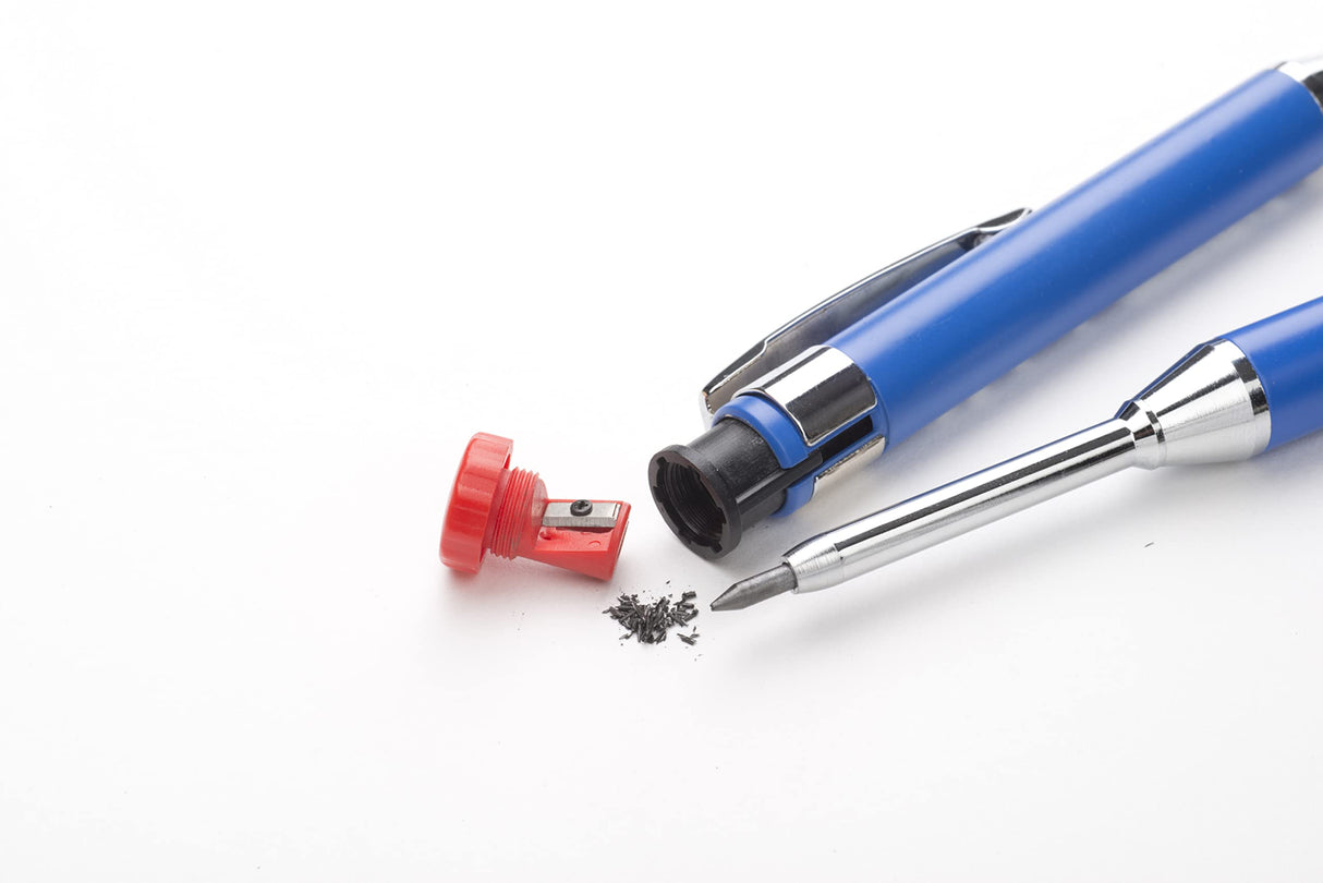 Markal 96270 - Markal PRO- Carpenter Mechanical Pencil with 1 Graphite Lead, Built-in Sharpener, 1 Click Advance, Heavy Duty Metal Barrel & Extended Markal