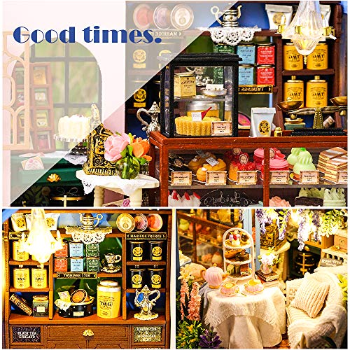 CUTEBEE Dollhouse Miniature with Furniture, DIY Dollhouse Kit Plus Dust Proof and Music Movement, 1:24 Scale Creative Room for Valentine's Day Gift CUTEBEE