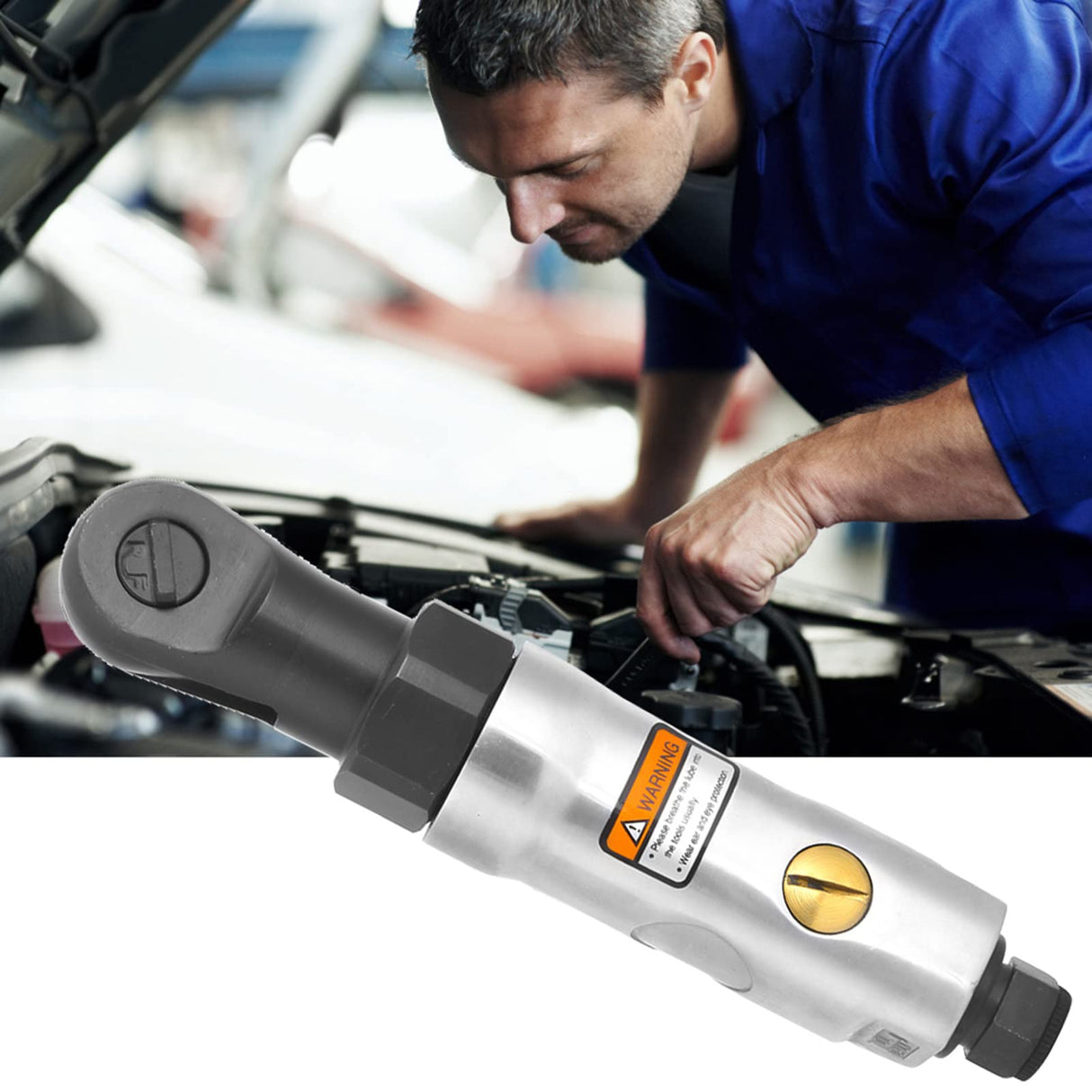 Honio Air Impact Wrench, 250rpm Air Ratchet Wrench 1/4 Inch Professional Mini for Maintenance for Repair(1/4" square head) Honio